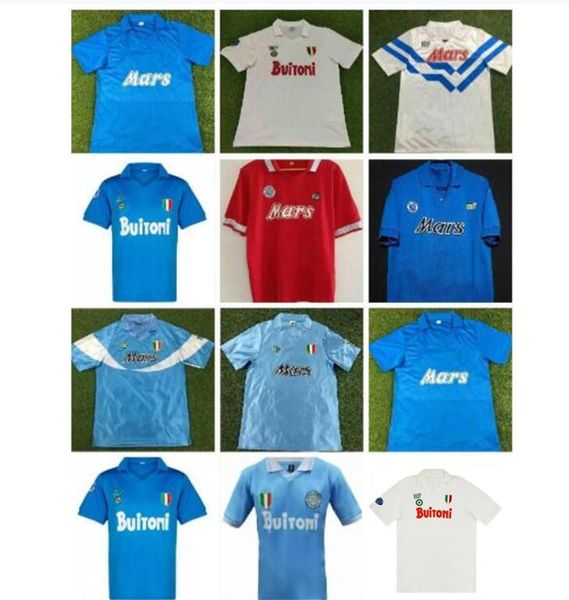 1991/1993 1987/1988 soccer jersey naples maradona 10 retro camisetas de futbol customized uniform 1992 napoli thailand football shirt, Black;yellow